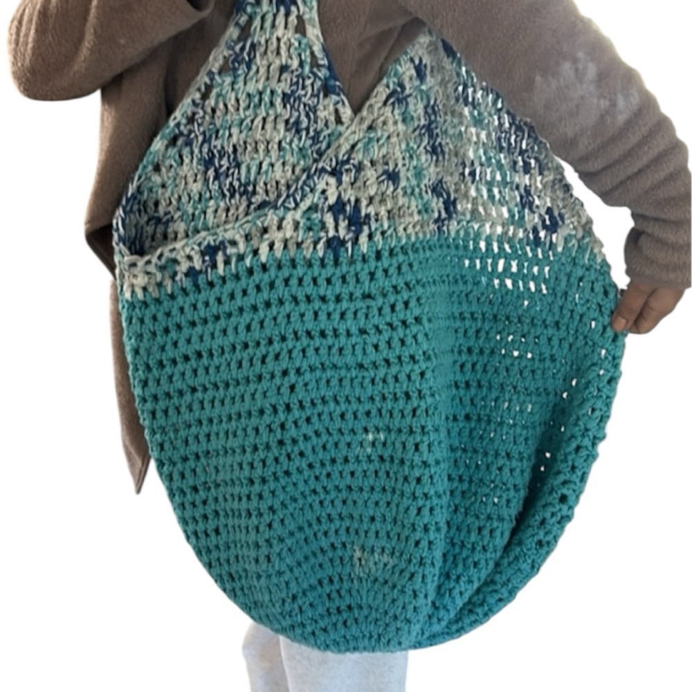 Tote Bag Handmade Crochet  Fresh market tote super big boho hippie
